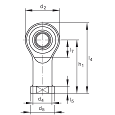 桿端軸承 GIKSL25-PS, 根據(jù) DIN ISO 12 240-4 標(biāo)準(zhǔn)，特種鋼材料，帶左旋內(nèi)螺紋，免維護(hù)