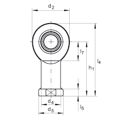 桿端軸承 GIR10-DO, 根據(jù) DIN ISO 12 240-4 標(biāo)準(zhǔn)，帶右旋內(nèi)螺紋，需維護(hù)
