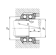 推力深溝球軸承 54317, 根據(jù) DIN 711/ISO 104 標(biāo)準(zhǔn)的主要尺寸，雙向，帶球面軸承座圈，可分離