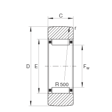 支撐型滾輪 RSTO35, 無軸向引導(dǎo)，外圈無擋邊