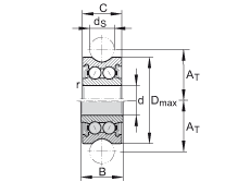 外徑帶修形的滾輪 LFR50/5-6-2Z, 定位滾輪，雙列，兩側間隙密封