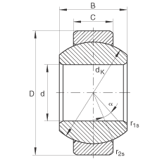 關(guān)節(jié)軸承 GE6-FO, 根據(jù) DIN ISO 12 240-1 標(biāo)準(zhǔn)，需維護(hù)