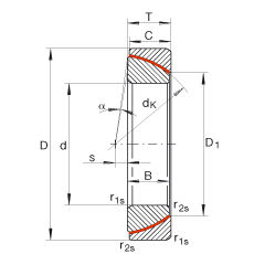 角接觸關(guān)節(jié)軸承 GE40-SW, 根據(jù) DIN ISO 12 240-2 標(biāo)準(zhǔn)，免維護