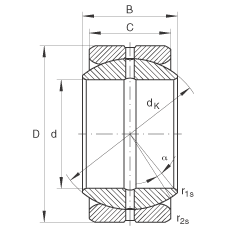 關(guān)節(jié)軸承 GE63-ZO, 根據(jù) DIN ISO 12 240-1 標(biāo)準(zhǔn)，英制尺寸，需維護(hù)
