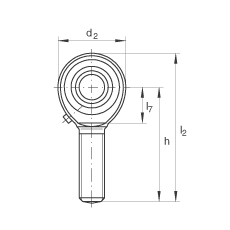 桿端軸承 GAKL8-PB, 根據(jù) DIN ISO 12 240-4 標(biāo)準(zhǔn)，帶左旋外螺紋，需維護(hù)