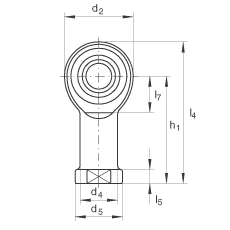 桿端軸承 GIKR25-PW, 根據(jù) DIN ISO 12 240-4 標(biāo)準(zhǔn)，帶右旋內(nèi)螺紋，需維護(hù)