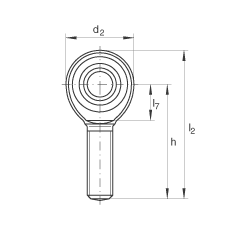 桿端軸承 GAKL10-PW, 根據(jù) DIN ISO 12 240-4 標(biāo)準(zhǔn)，帶左旋外螺紋，需維護(hù)