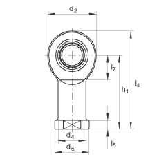 桿端軸承 GIL20-UK, 根據(jù) DIN ISO 12 240-4 標(biāo)準(zhǔn)，帶左旋內(nèi)螺紋，需維護(hù)