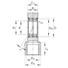 液壓桿端軸承 GIHRK100-DO, 根據(jù) DIN ISO 12 240-4 標(biāo)準(zhǔn)，帶右旋螺紋夾緊裝置，需維護(hù)