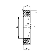 主軸軸承 HCS7013-C-T-P4S, 調(diào)節(jié)，成對安裝，接觸角 α = 15°，兩側(cè)唇密封，非接觸，限制公差