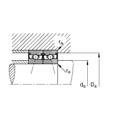主軸軸承 HSS7020-C-T-P4S, 調(diào)節(jié)，成對(duì)安裝，接觸角 α = 15°，兩側(cè)唇密封，非接觸，加嚴(yán)公差