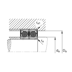 主軸軸承 HCB7020-E-2RSD-T-P4S, 調(diào)節(jié)，成對或單元安裝，接觸角 α = 25°，陶瓷球，兩側(cè)唇密封，非接觸，限制公差