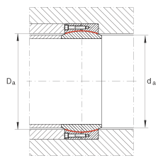 大的關(guān)節(jié)軸承 GE460-DW-2RS2, 根據(jù) DIN ISO 12 240-1 標(biāo)準(zhǔn), 免維護(hù)，兩側(cè)密封